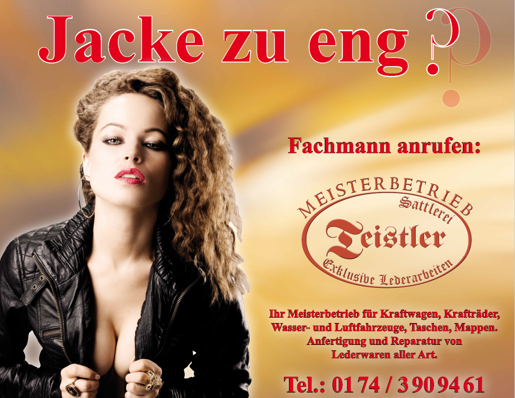 Sattlerei Teistler Coburg - Lederreparatur und Anpassung Jacke zu eng - Oberfranken Sattlerei